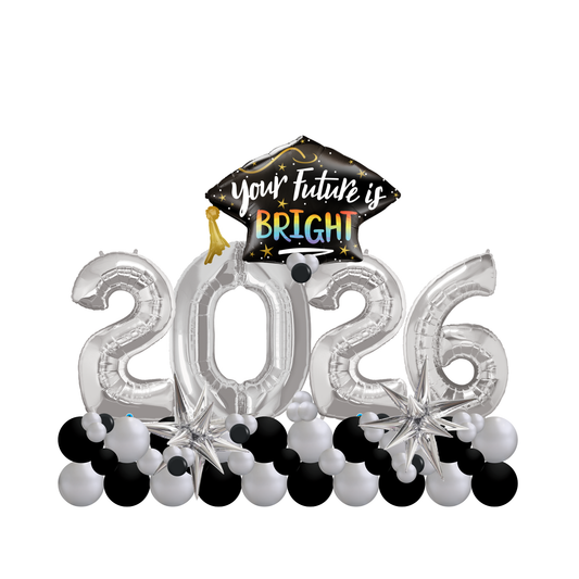 Congratulations Grad 2026 Marquee - Black and Silver