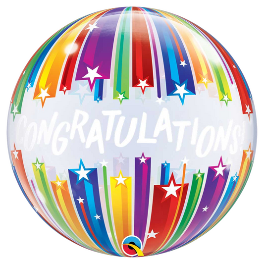 Congratulations Shooting Stars 22″ Bubble Balloon