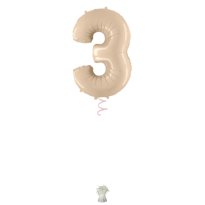 34" Cream Number Balloon