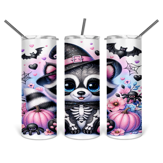 Cute Raccoon Skeleton Tumbler