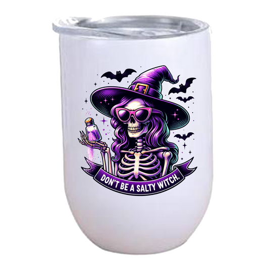 Don't be a Salty Witch Purple & Black Wine Tumbler