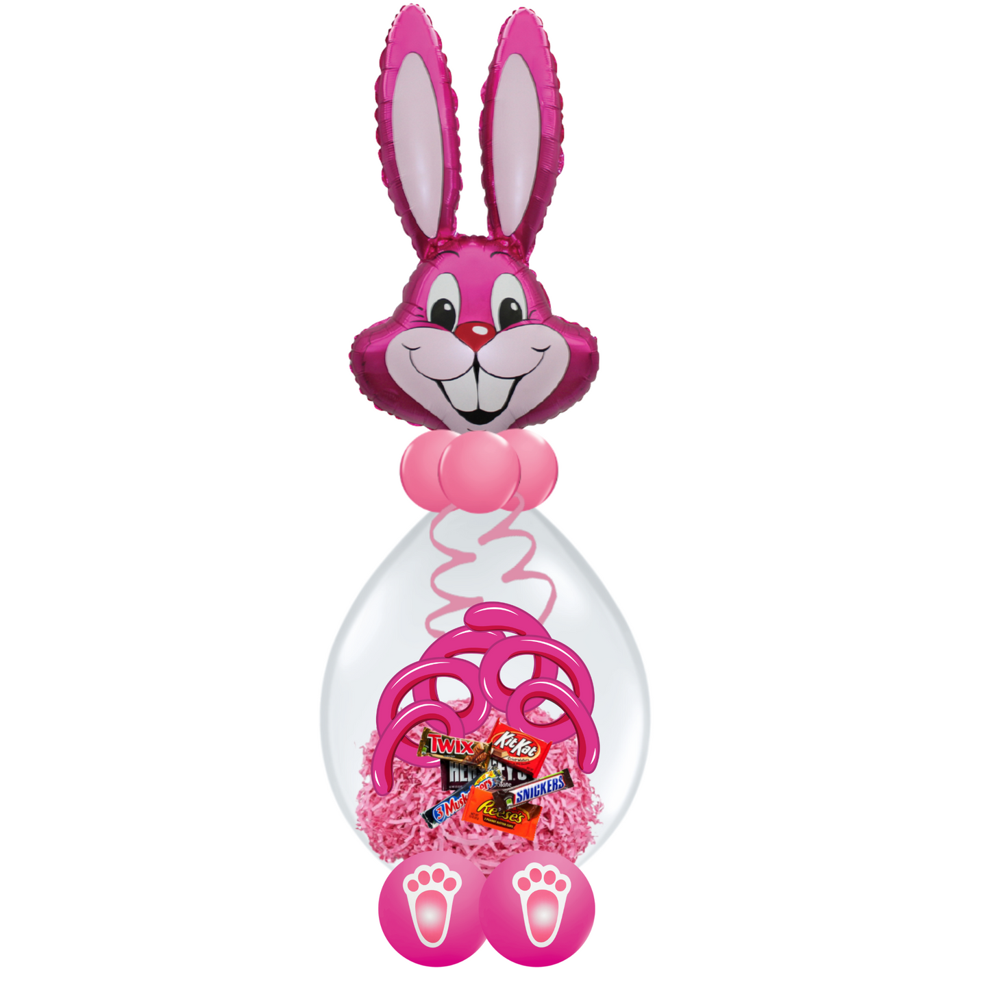 35" Bunny Stuffed Balloon - Fuchsia