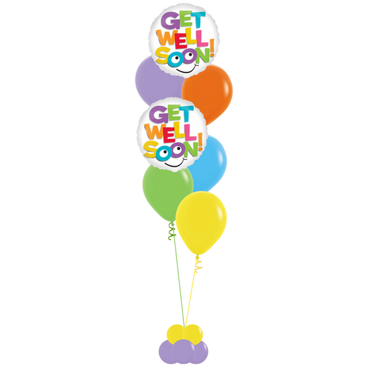 Get Well Colorful Letters Balloon Bouquet