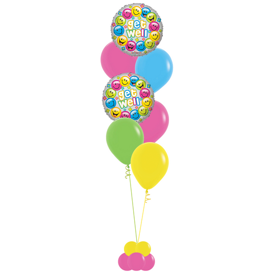 Get Well Colorful Smiles Balloon Bouquet