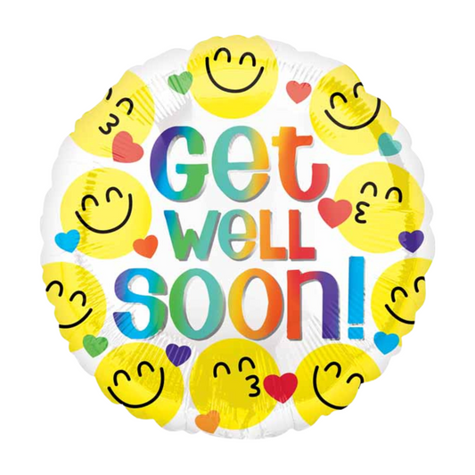 Get Well Emoticons 18" Foil Balloon