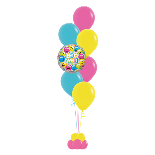 Get Well Colorful Smiles Balloon Bouquet