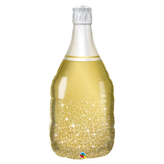 Golden Bubbly Wine Bottle 39" Foil Balloon