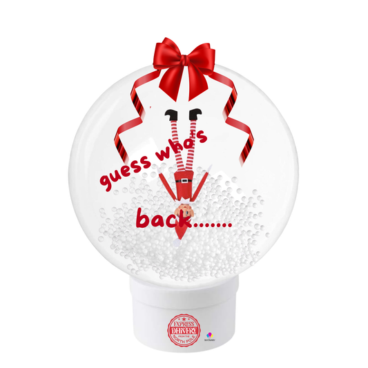 Guess who's Back Snow Globe Balloon Arrival