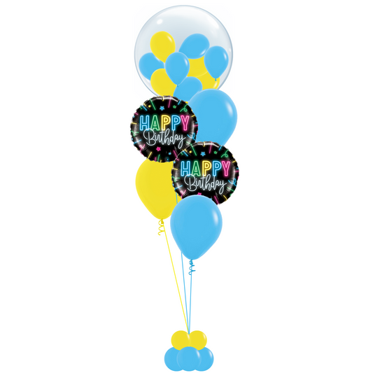 Happy Birthday Neon Glow Yellow