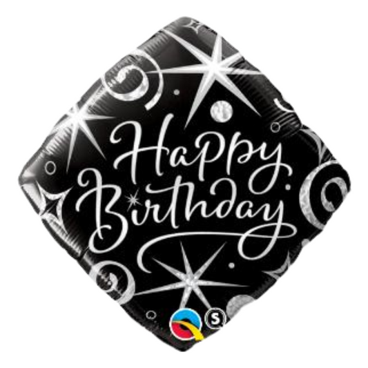 HBD Elegant Sparkle & Swirls 18" Foil Balloon