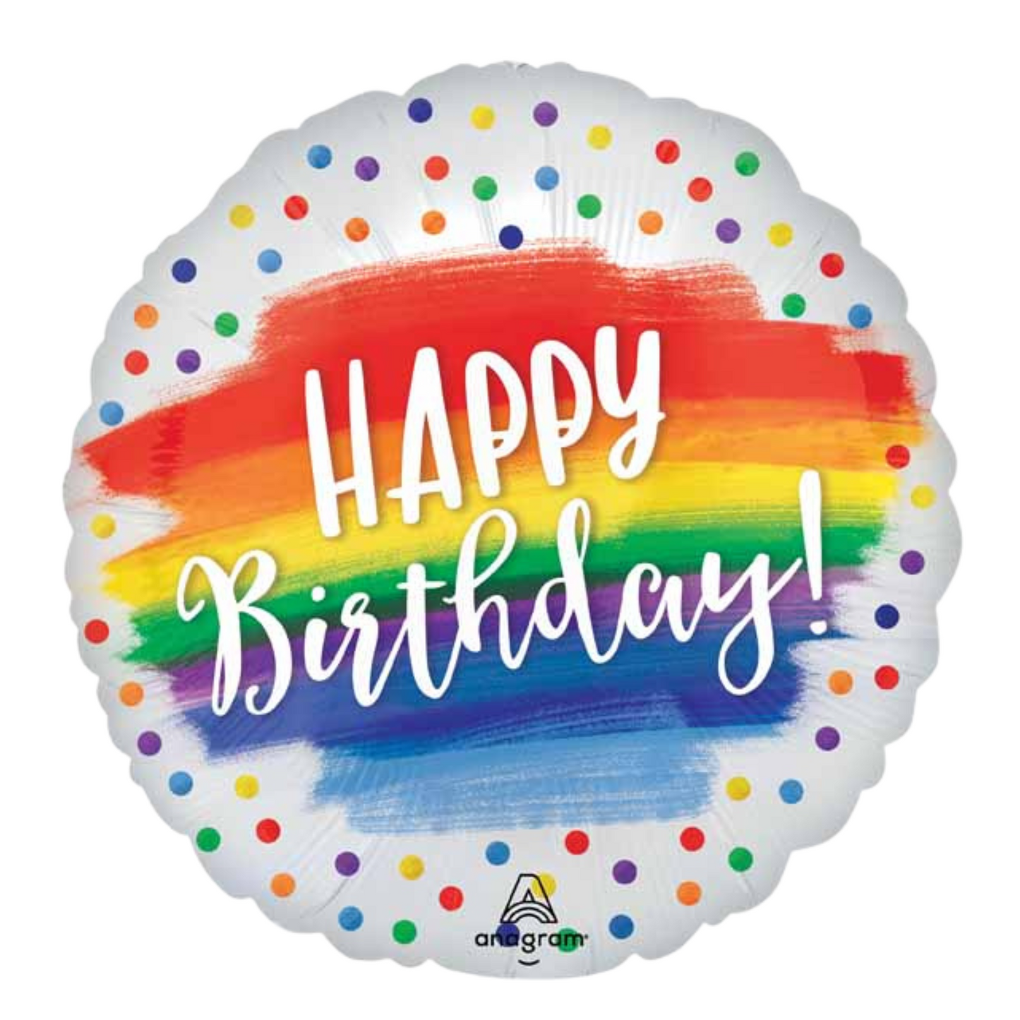 HBD Rainbow Dots 18" Foil Balloon