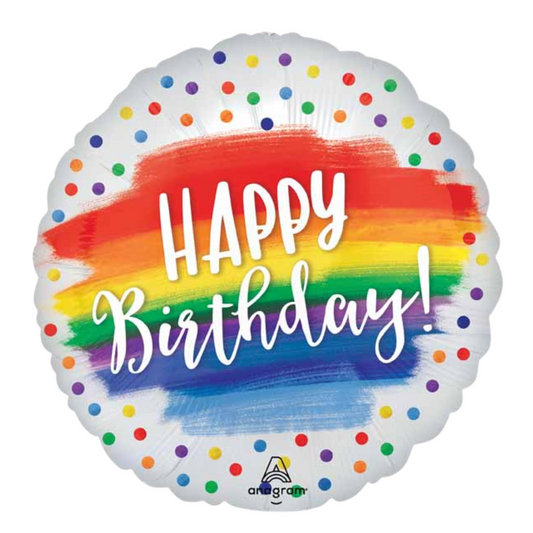 HBD Rainbow Dots 18" Foil Balloon