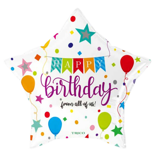 HBD Star from all of us 18" Foil Balloon