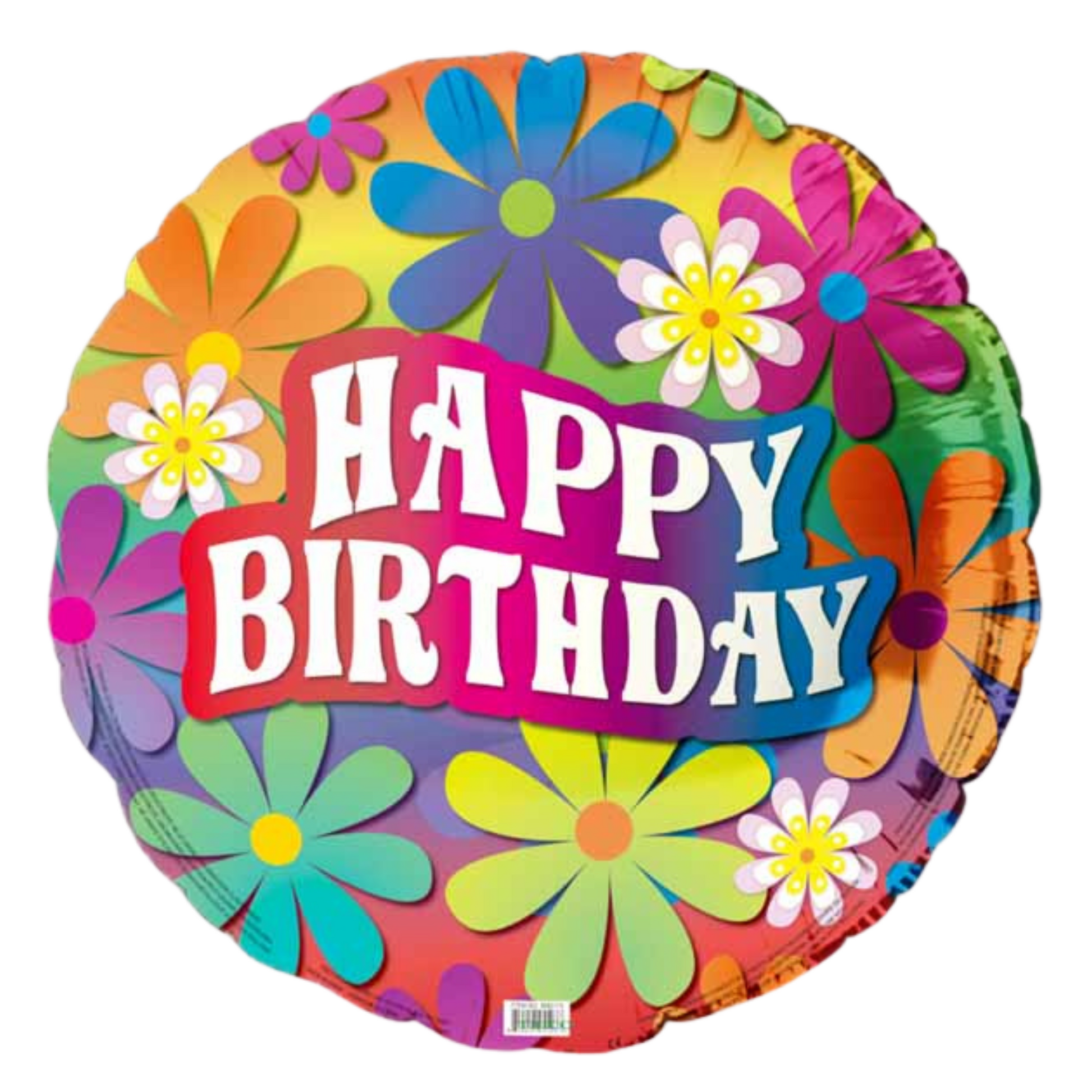 Happy BDAY Retro Flowers 18" Foil Balloon