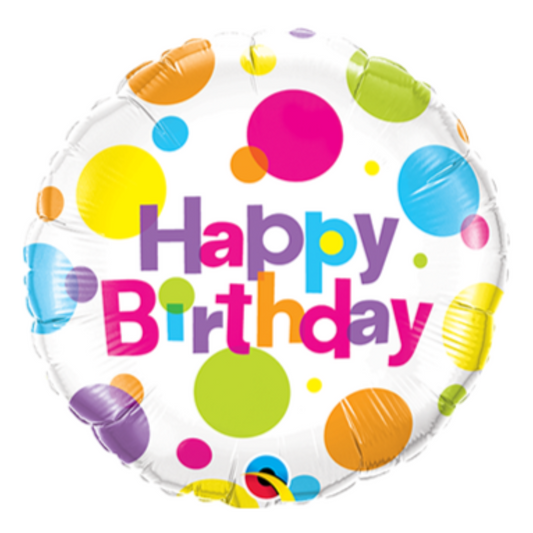 Happy Birthday Big Dots 18" Foil Balloon