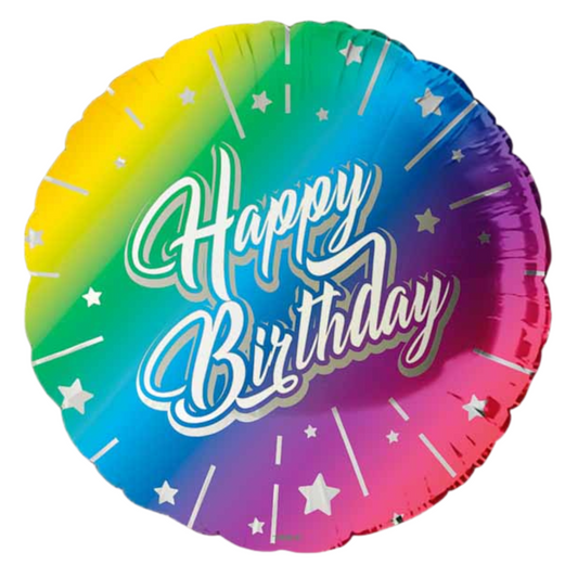 Happy Birthday Burst 18" Foil Balloon