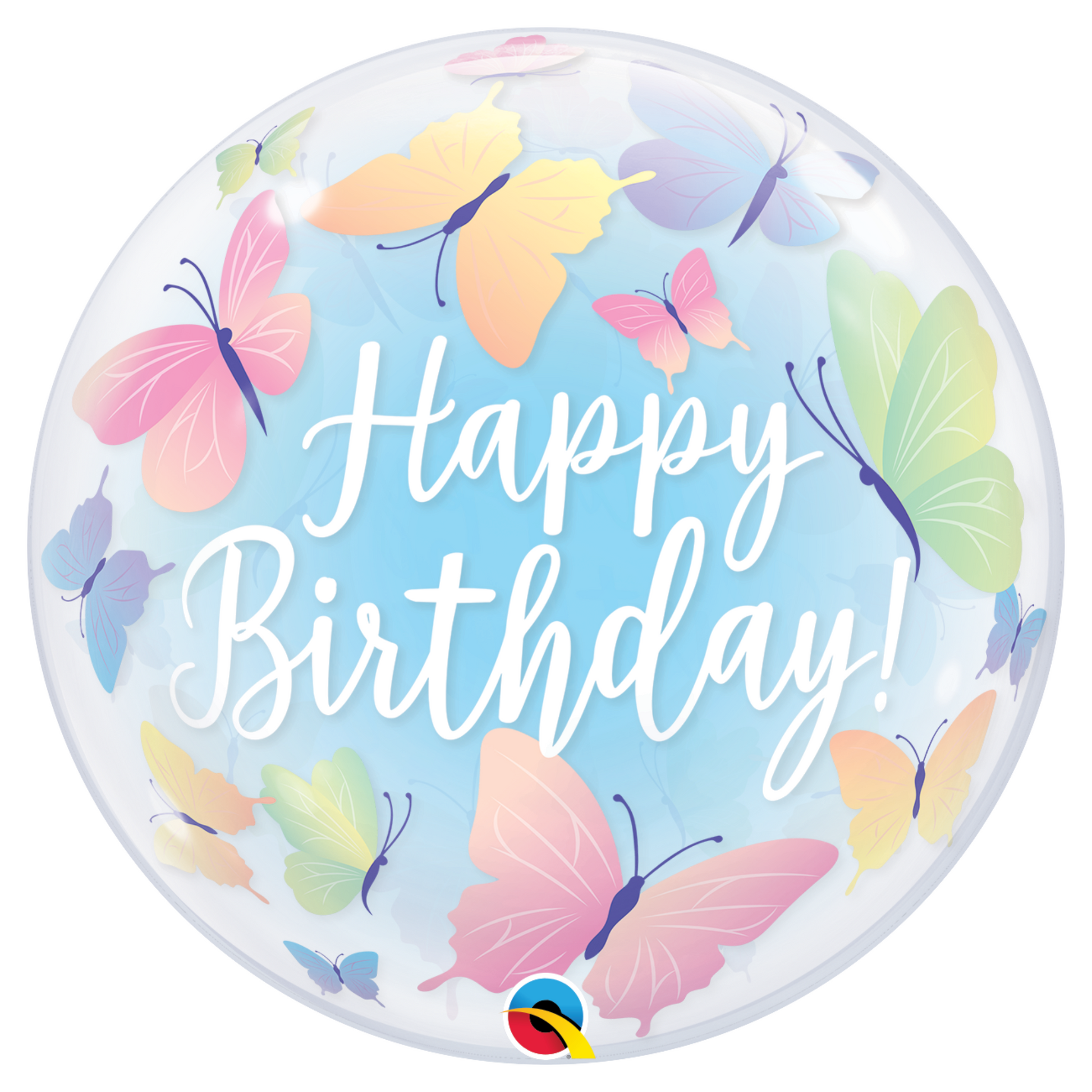 Happy Birthday Butterflies 22" Bubble Balloon