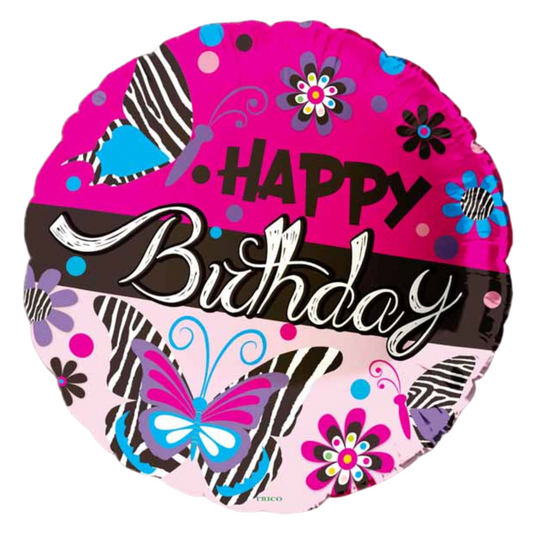 Happy Birthday Butterfly 18" Foil Balloon