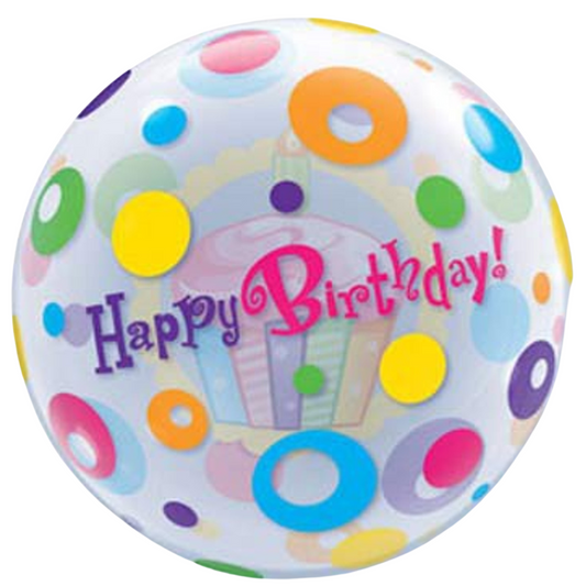 Happy Birthday Dots 22" Bubble Balloon