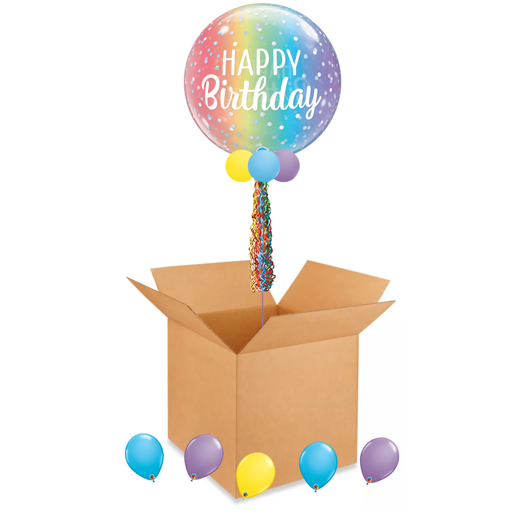 Happy Birthday Ombre Balloon in a Box
