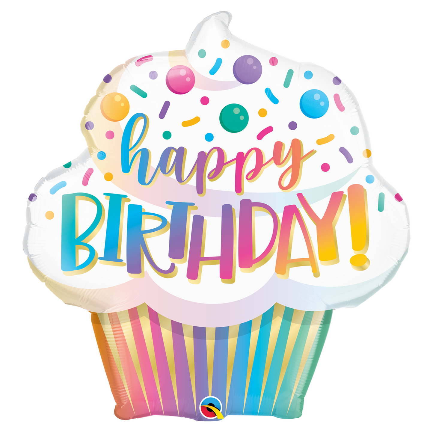 Happy Birthday Ombre Cupcake 31" Foil Balloon
