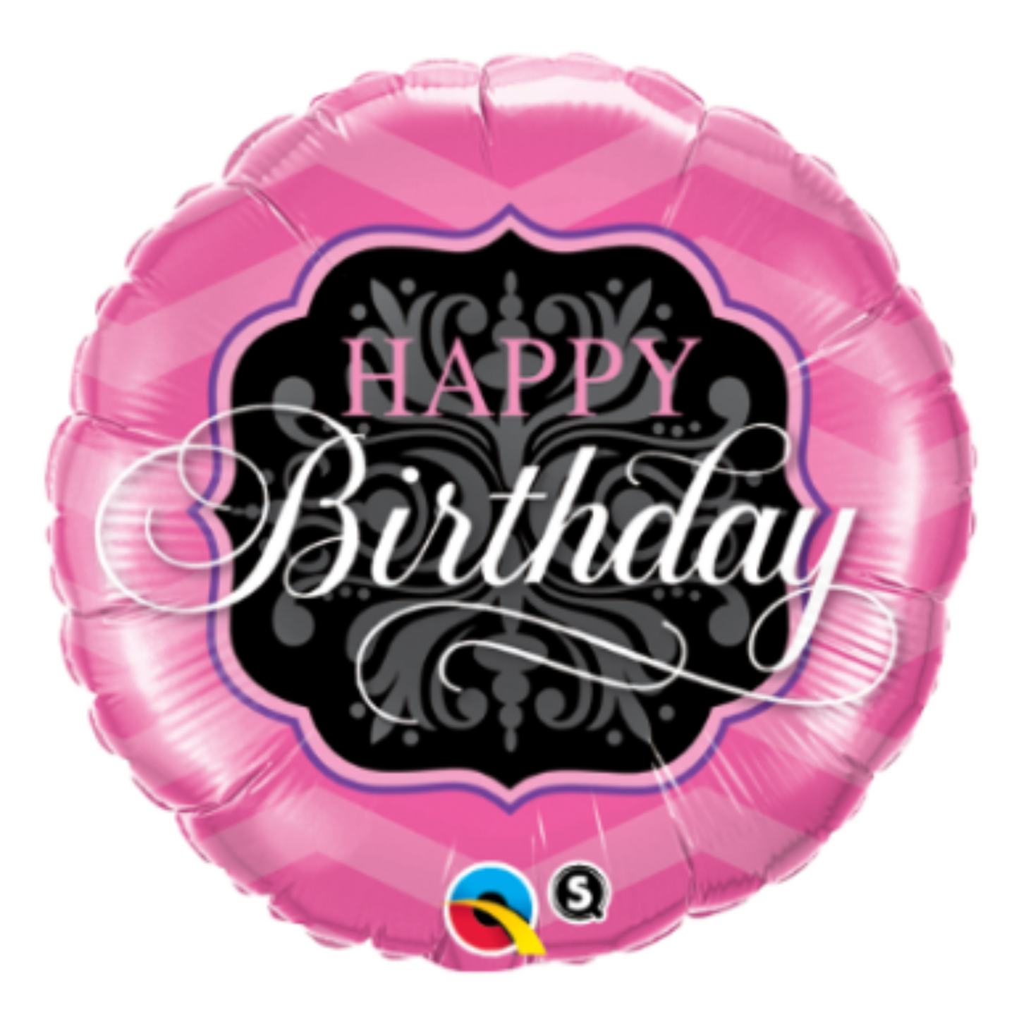 Happy Birthday Pink & Black 18" Foil Balloon