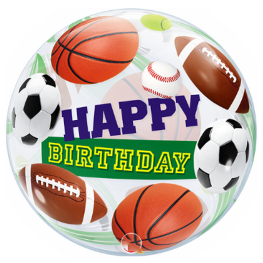 Happy Birthday Sports Fan 22" Bubble Balloon