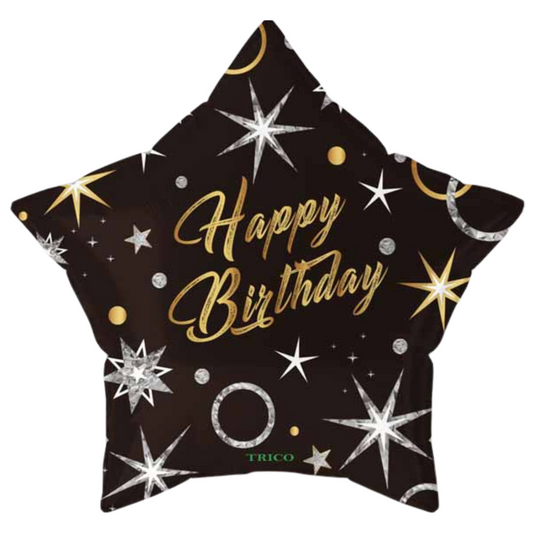 Happy Birthday Star 18" Foil Balloon