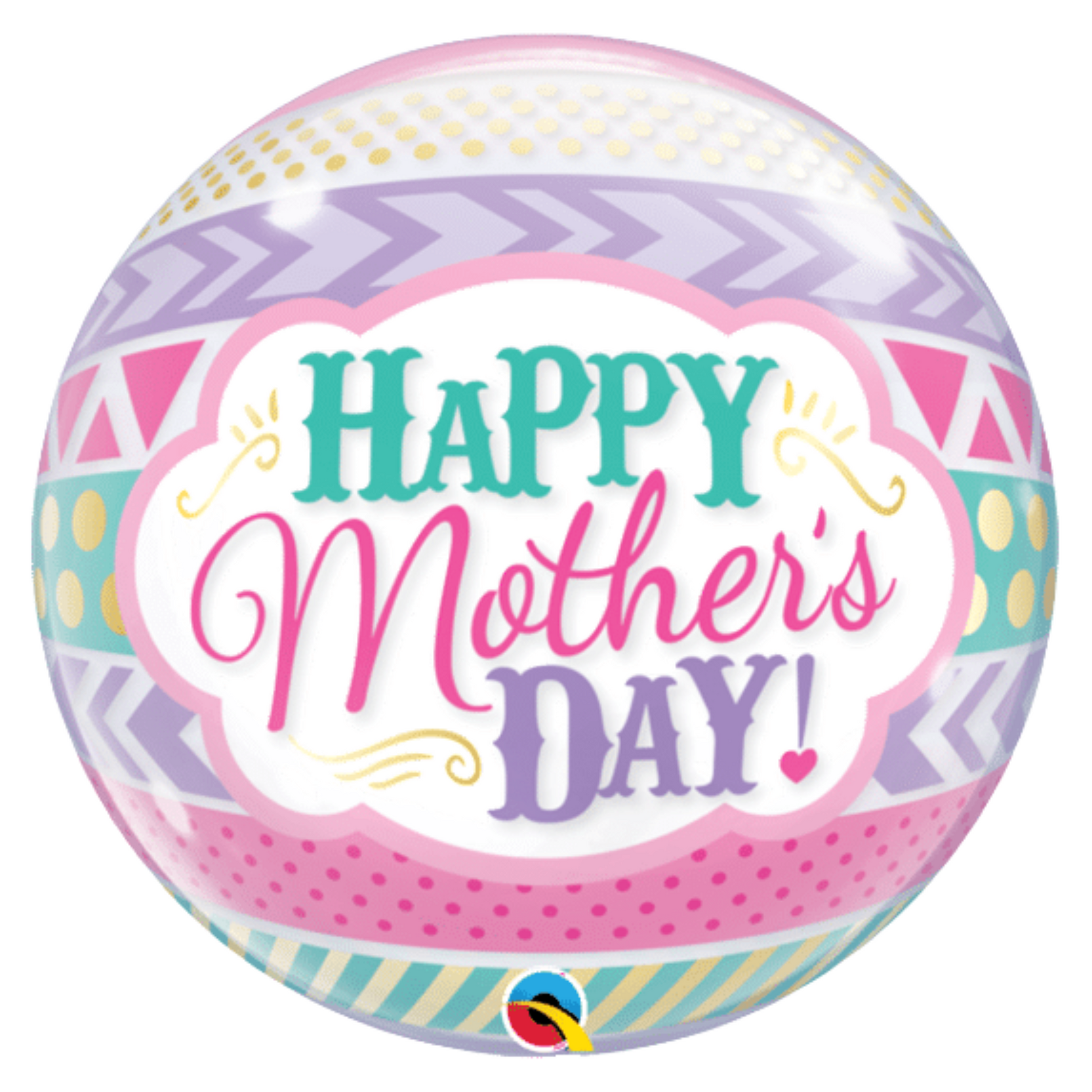 Happy Mother Day Dots And Stripes 22" Bubble Balloon