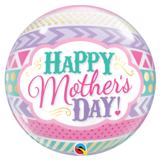 Happy Mother Day Dots And Stripes 22" Bubble Balloon