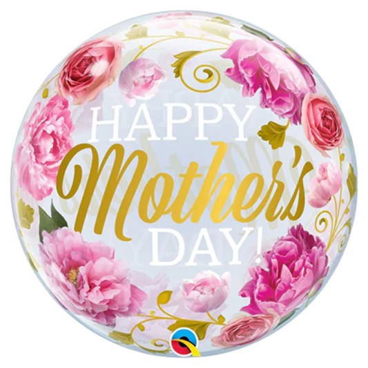 Happy Mother's Day Peonies 22" Bubble Balloon
