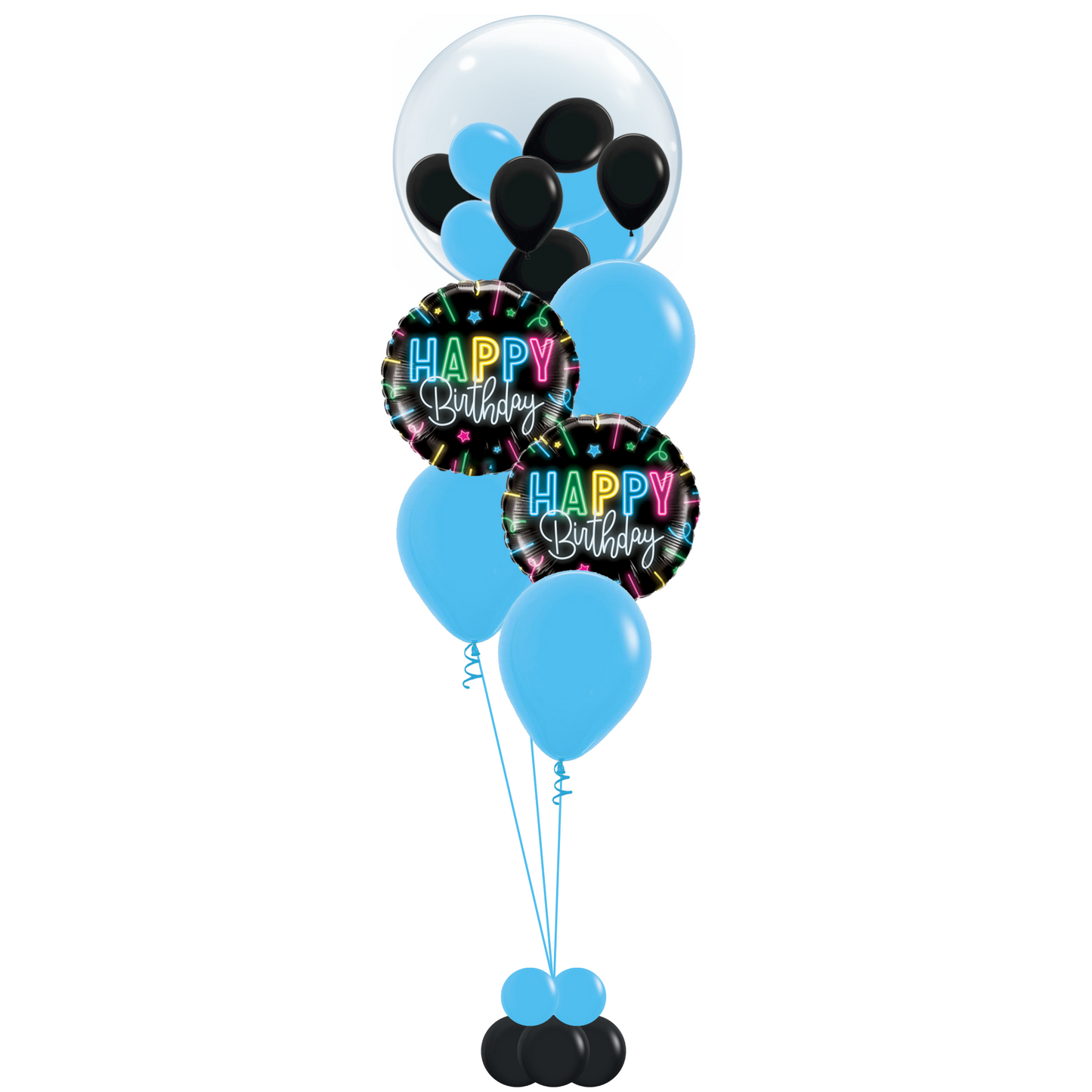 Happy Birthday Neon Glow Blue