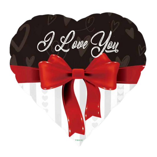 I Love You Ribbon Heart 18" Foil