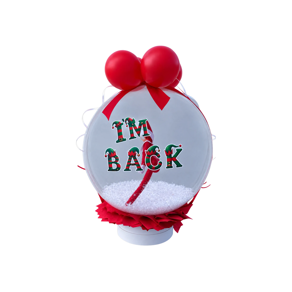I'm Back / We're Back Snow Globe Elf Arrival