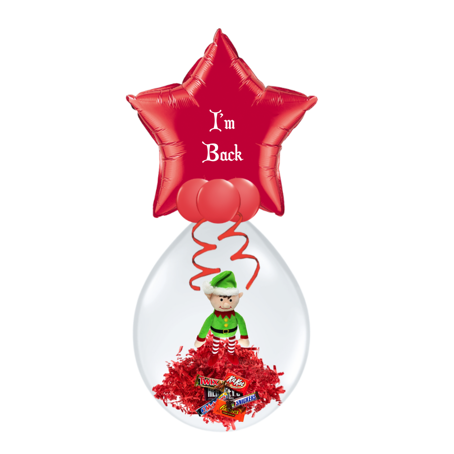I'm Back / We're Back Stuffed Arrival Balloon with Goodies