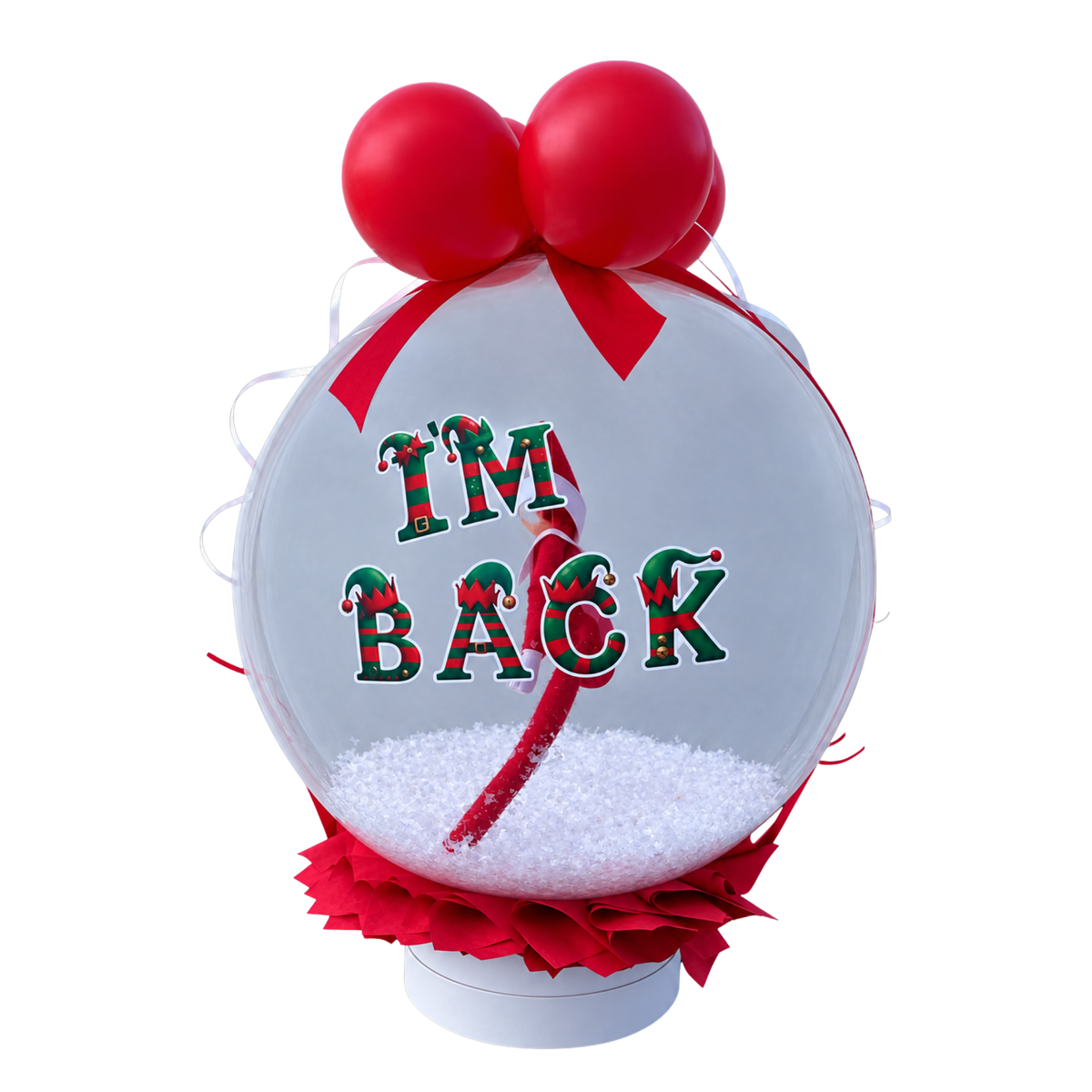 I'm Back / We're Back Snow Globe Elf Arrival