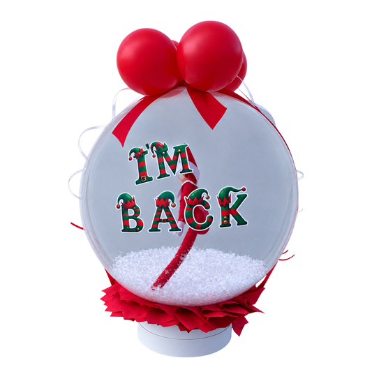 I'm Back / We're Back Snow Globe Elf Arrival