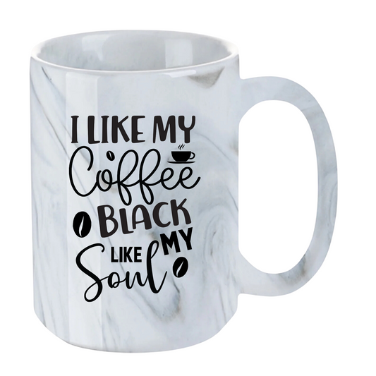 I like my Coffee Black - 15oz Marble Mug