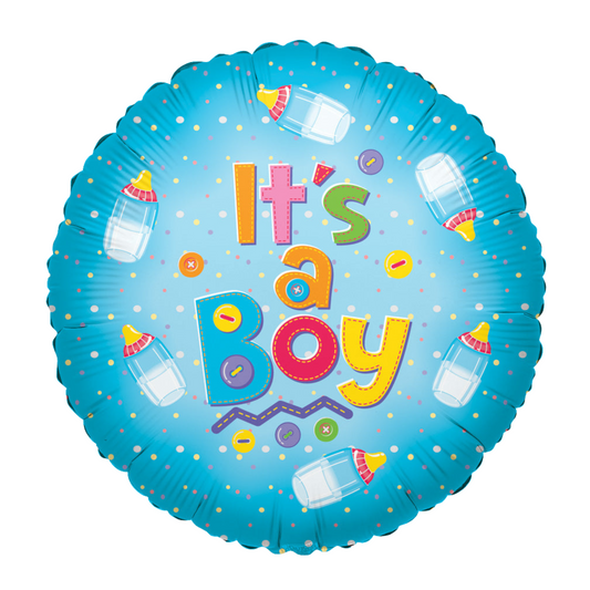 It's A Boy Baby Bottle 18" Foil Balloon
