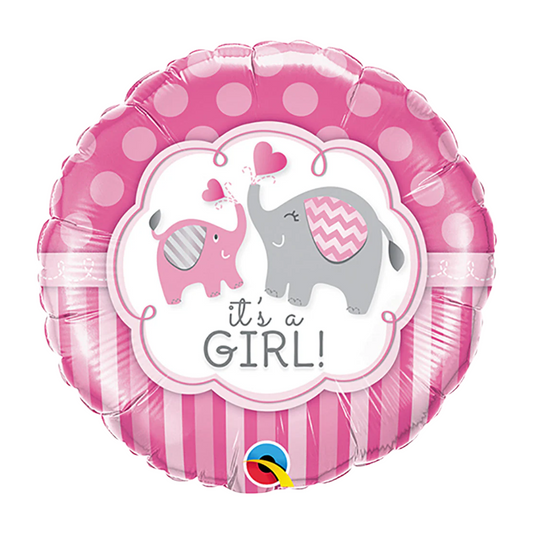 It's a Girl Elephants 18" Foil Balloon