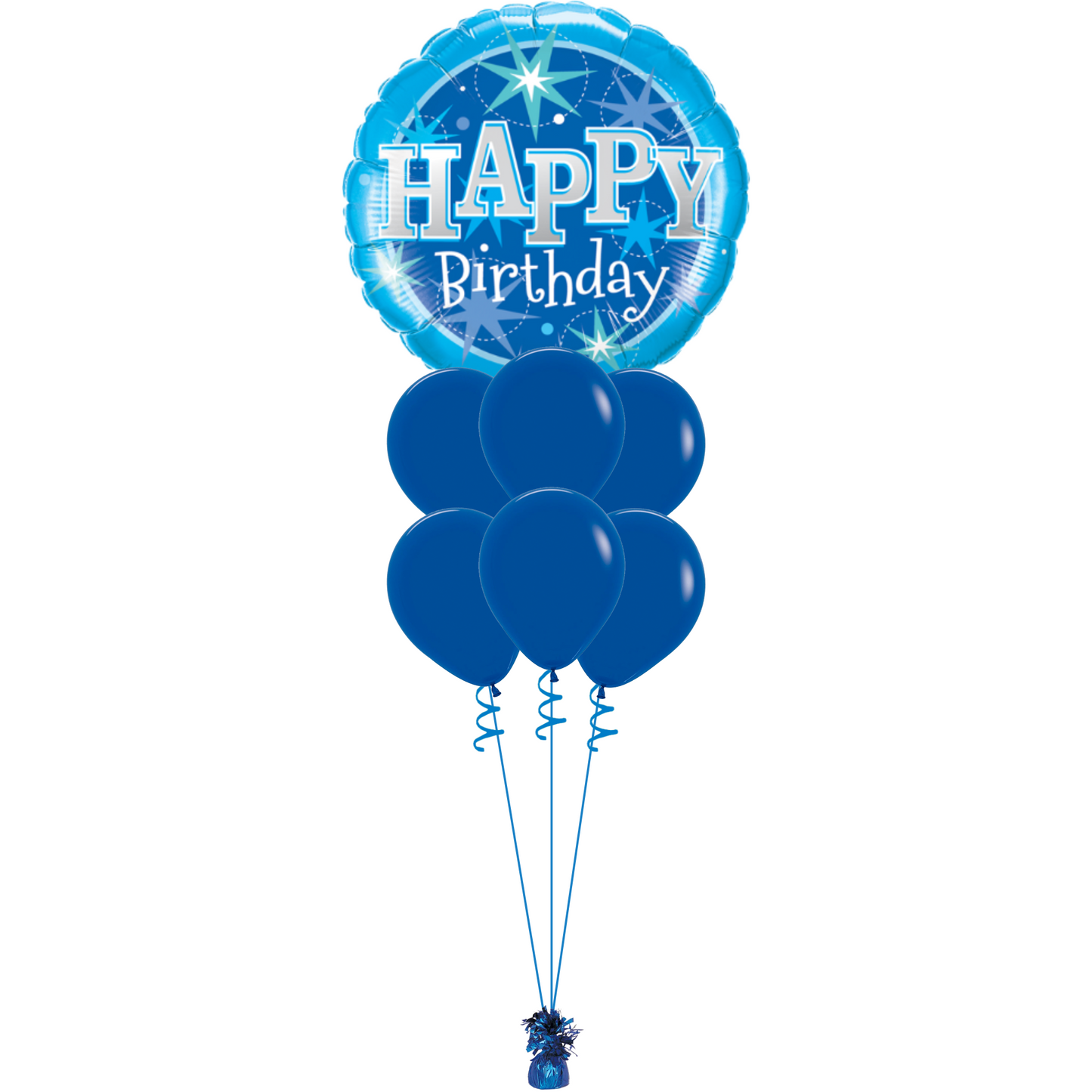 Jumbo Blue Sparkle Balloon Bouquet