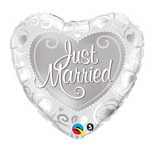 Just Married Heart 18" Foil Balloon