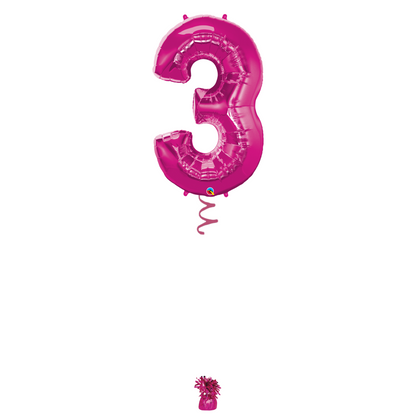 34" Magenta Number Balloon