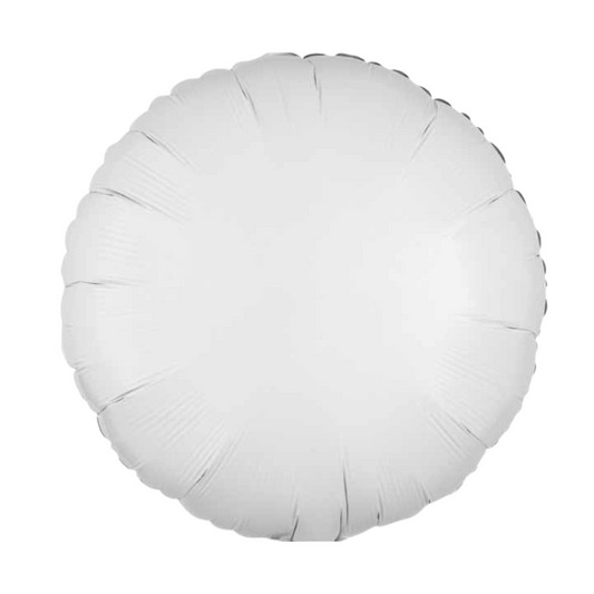 Metallic White Round 18" Foil Balloon