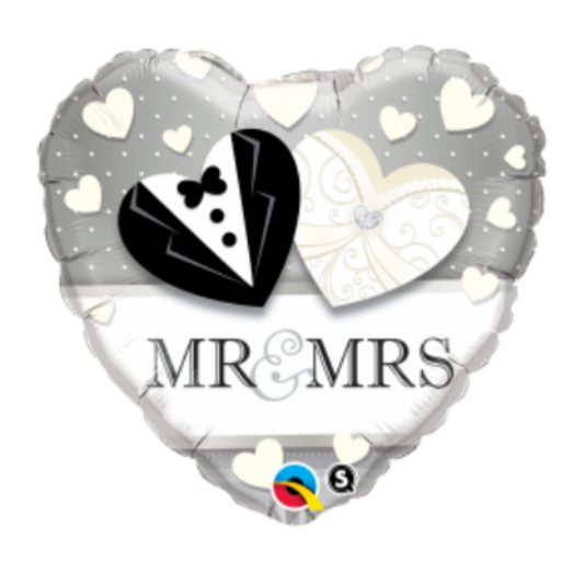 Mr. & Mrs. Heart 18" Foil Balloon