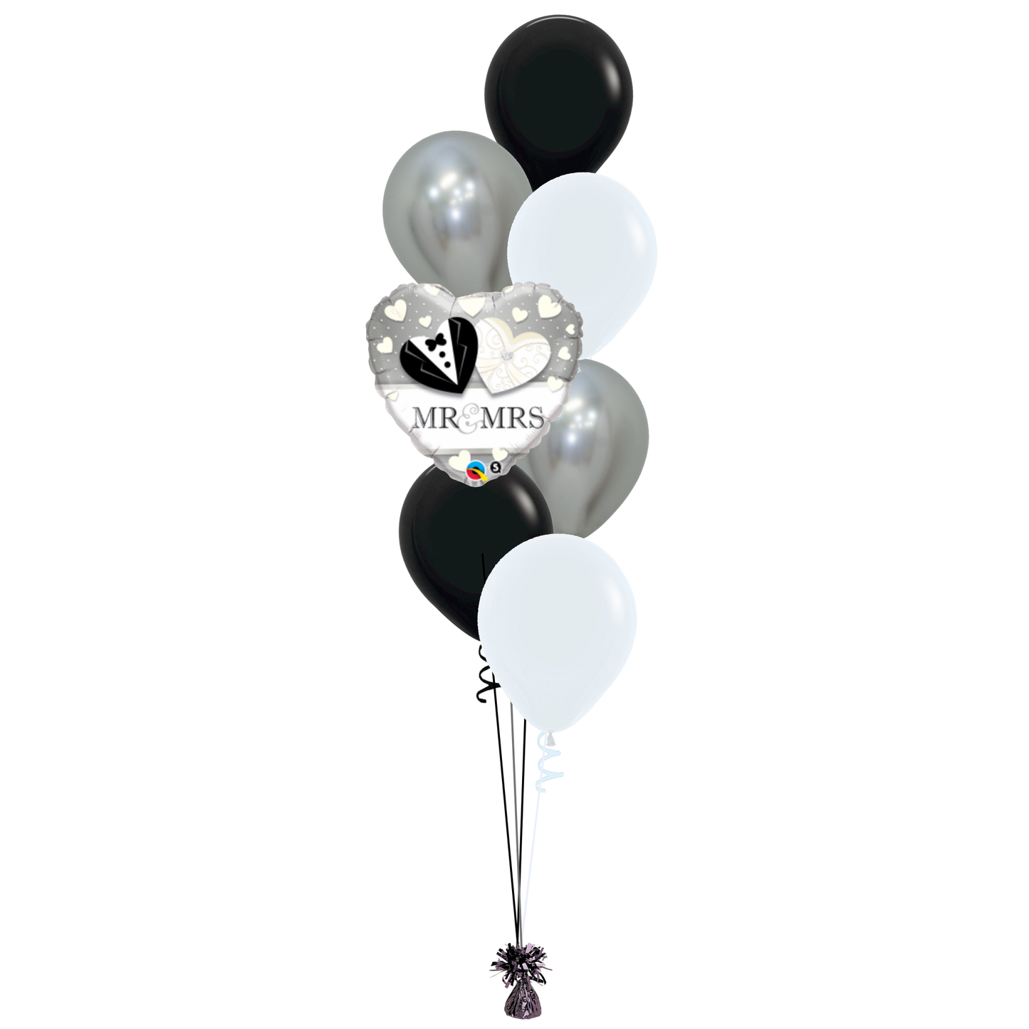 Mr. & Mrs. Heart Balloon Bouquet