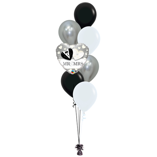 Mr. & Mrs. Heart Balloon Bouquet