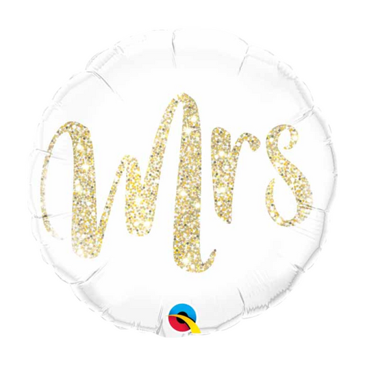 Mrs. Glitter Gold 18" Foil Balloon