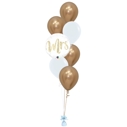 Mrs. Glitter Gold Balloon Bouquet
