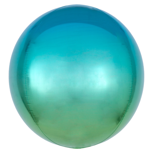 Ombre Blue & Green 16" Orb Balloon